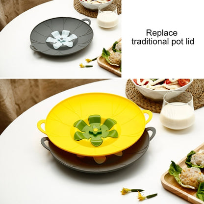 Silicone Flower Spill-proof Pot Lid Rotatable Pot Lid Kitchen Gadget, Size: 29cm Large Gray - Insulation by PMC Jewellery | Online Shopping South Africa | PMC Jewellery | Buy Now Pay Later Mobicred