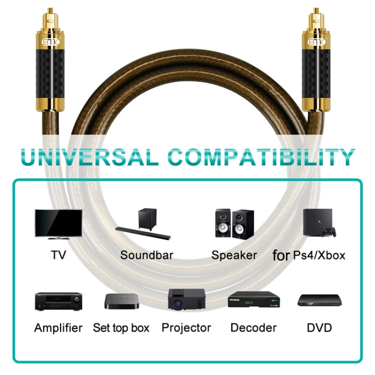 EMK GM/A8.0 Digital Optical Fiber Audio Cable Amplifier Audio Gold Plated Fever Line, Length: 3m(Transparent Coffee) - Audio Optical Cables by EMK | Online Shopping South Africa | PMC Jewellery | Buy Now Pay Later Mobicred