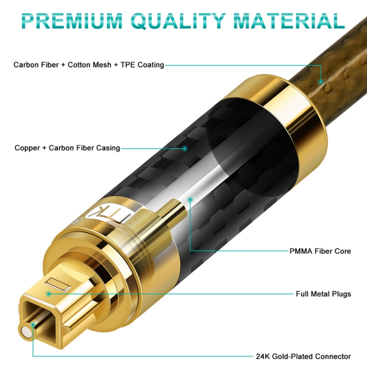 EMK GM/A8.0 Digital Optical Fiber Audio Cable Amplifier Audio Gold Plated Fever Line, Length: 20m(Transparent Coffee) - Audio Optical Cables by EMK | Online Shopping South Africa | PMC Jewellery | Buy Now Pay Later Mobicred