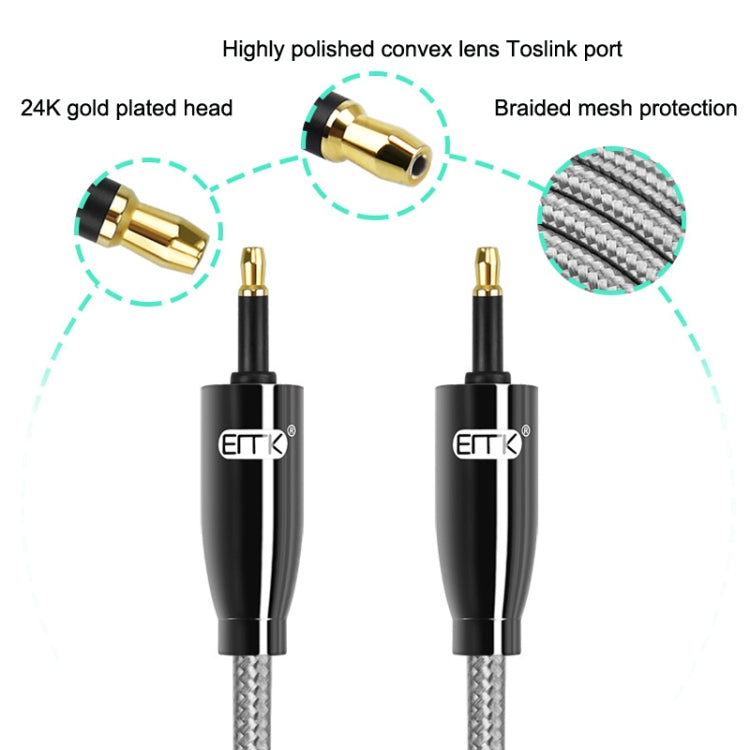 EMK QH4.0 Mini Toslink 3.5mm Interface SPDIF Audio Fiber Optical, Length: 15m(Black) - free shipping - PMC Jewellery - Order now!