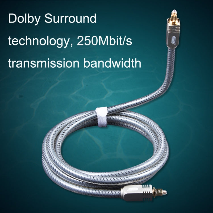 EMK YL/B Audio Digital Optical Fiber Cable Square To Square Audio Connection Cable, Length: 8m(Transparent Gray) - Audio Optical Cables by EMK | Online Shopping South Africa | PMC Jewellery | Buy Now Pay Later Mobicred