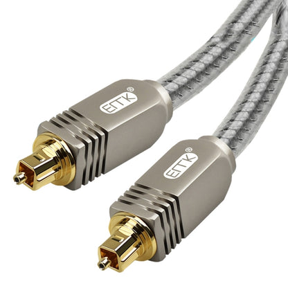 EMK YL/B Audio Digital Optical Fiber Cable Square To Square Audio Connection Cable, Length: 10m(Transparent Gray) - Audio Optical Cables by EMK | Online Shopping South Africa | PMC Jewellery | Buy Now Pay Later Mobicred