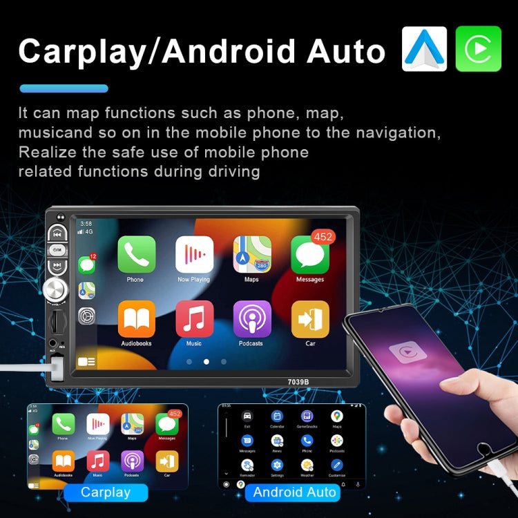 A3061 7 Inches MP5 Bluetooth Player Universal Wired CarPlay Reversing Image Integrated, Style: Standard+4 Lights Camera - Car MP3 & MP4 & MP5 by PMC Jewellery | Online Shopping South Africa | PMC Jewellery | Buy Now Pay Later Mobicred