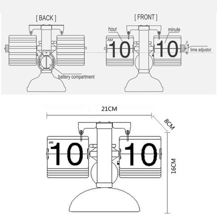HY-F001 Auto-turning Balance-shaped Clock Home Decorative Flop Clock, Spec: Double (Black) - free shipping - PMC TechLife - Order now!