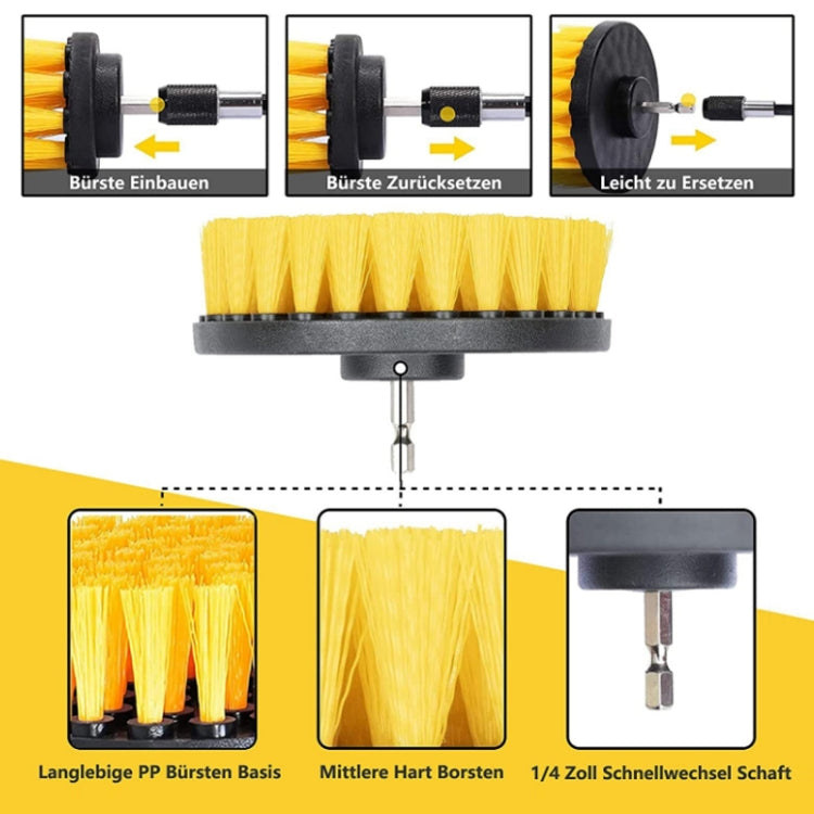 8 In 1 Electric Drill Crevice Cleaning Brush Car Wash Tool Set, Size: B Model(Yellow) - Car washing supplies by PMC Jewellery | Online Shopping South Africa | PMC Jewellery | Buy Now Pay Later Mobicred