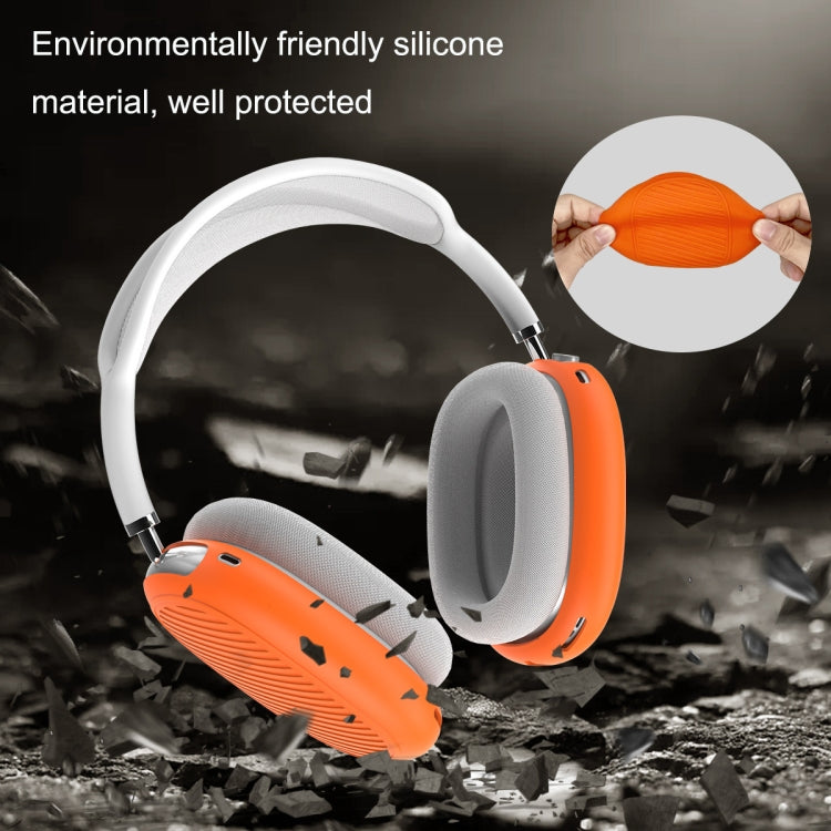 T2 For Apple AirPods Max 1pair Bluetooth Headset Anti-Fall Silicone Protective Case(Orange) - For AirPods Max by PMC Jewellery | Online Shopping South Africa | PMC Jewellery