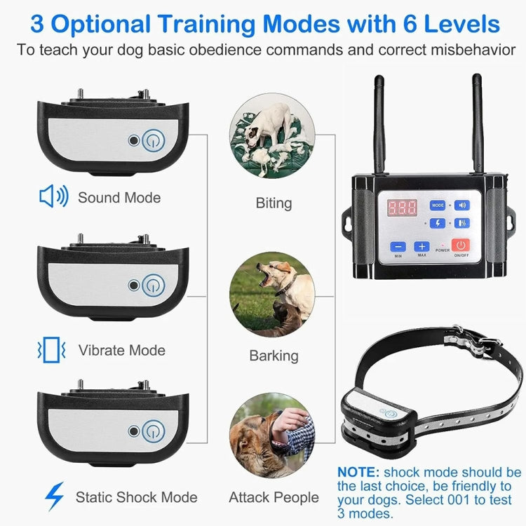 Outdoor Wireless Electronic Pet Fence Night Reflective Collar, Specification: One for One(EU Plug) - Training Aids by PMC Jewellery | Online Shopping South Africa | PMC Jewellery | Buy Now Pay Later Mobicred