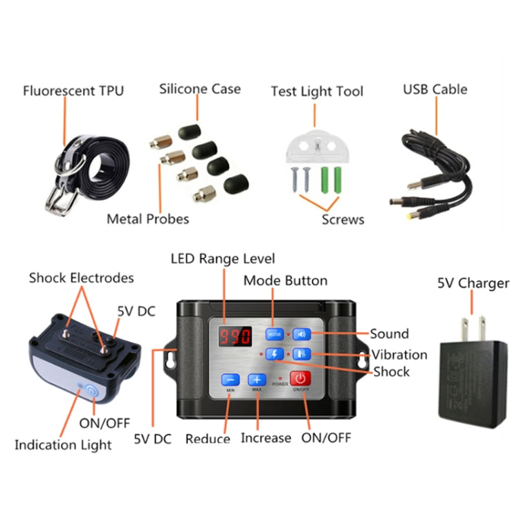 Outdoor Wireless Electronic Pet Fence Night Reflective Collar, Specification: One for Two(UK Plug) - Training Aids by PMC Jewellery | Online Shopping South Africa | PMC Jewellery | Buy Now Pay Later Mobicred