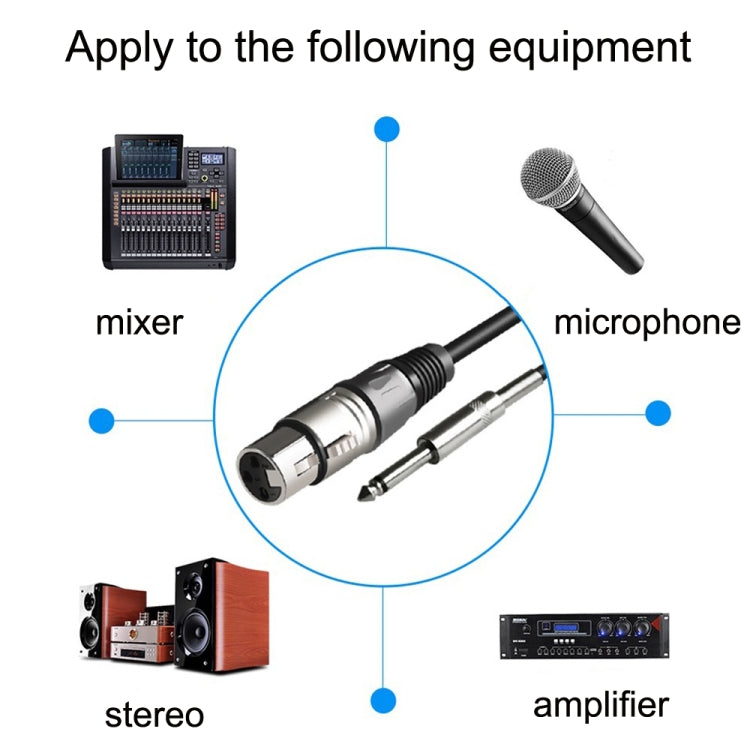 6.35mm Caron Female To XLR 2pin Balance Microphone Audio Cable Mixer Line, Size: 10m - Microphone Audio Cable & Connector by PMC Jewellery | Online Shopping South Africa | PMC Jewellery | Buy Now Pay Later Mobicred