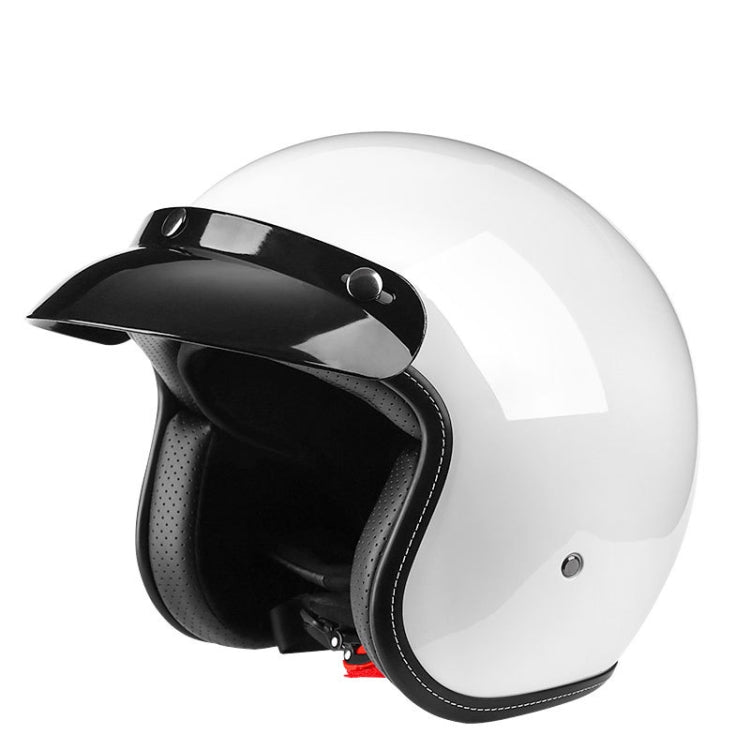BYB 701 All Seasons Retro Motorcycle Helmet, Size: M(Bright White) - Helmets by BYB | Online Shopping South Africa | PMC Jewellery | Buy Now Pay Later Mobicred