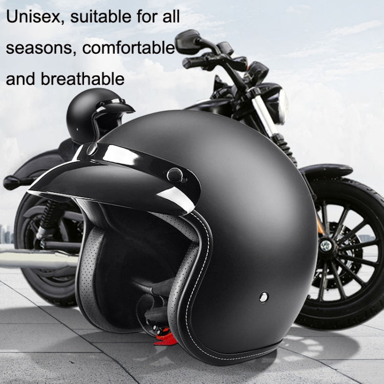 BYB 701 All Seasons Retro Motorcycle Helmet, Size: M(Bright Black) - free shipping - PMC TechLife - Order now!
