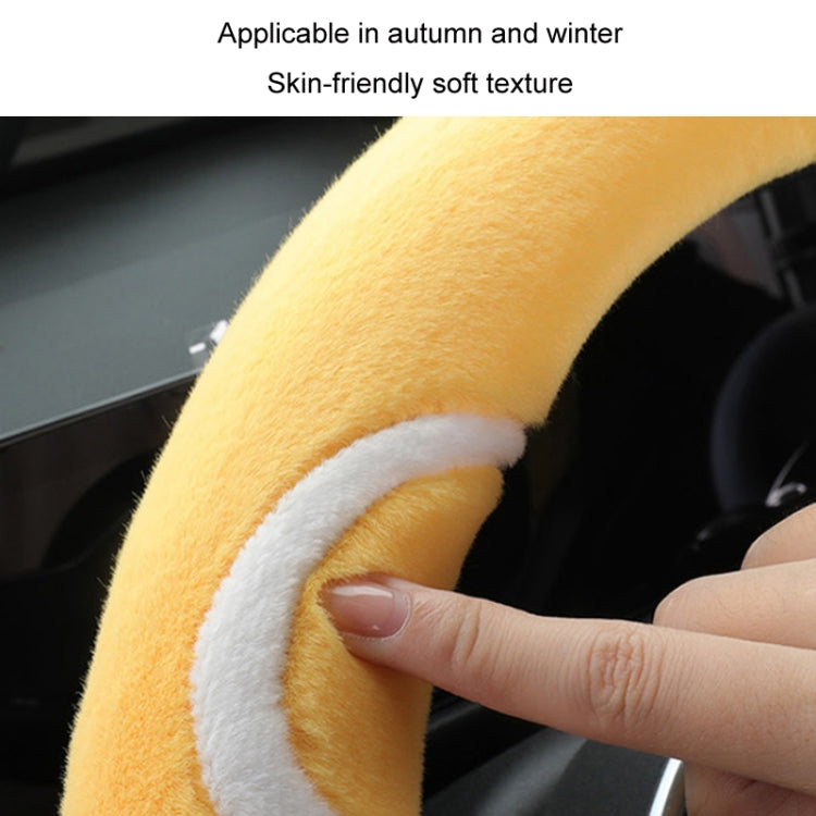 Car Steering Wheel Cartoon Short Fluff Handle Cover, Size: 38cm(Blue Round) - free shipping - PMC TechLife - Order now!