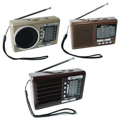 BAIJIALI PX-53U Champagne Gold Multi-band Retro Pointer Radio USB Plug In Card Radios - Radio Player by BAIJIALI | Online Shopping South Africa | PMC Jewellery | Buy Now Pay Later Mobicred