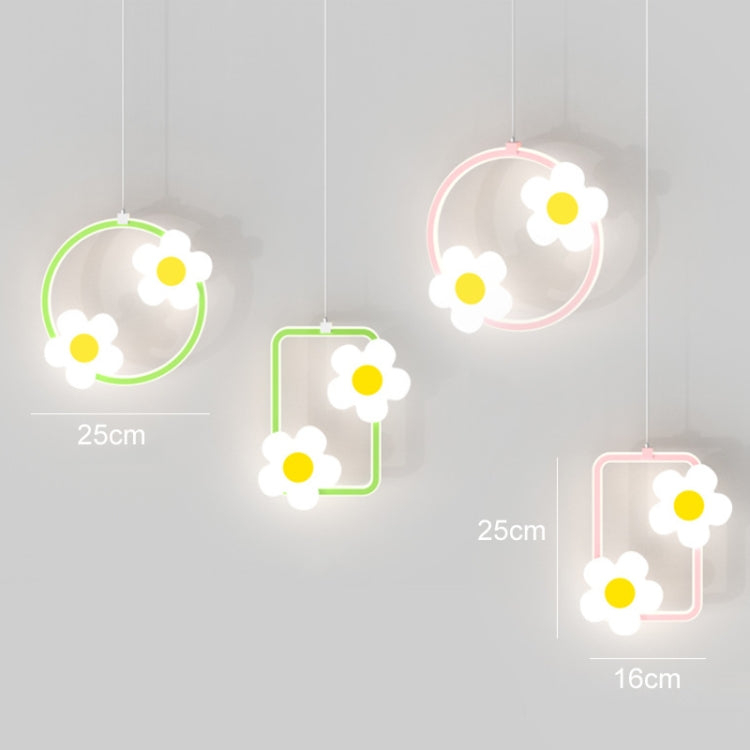 Children Room Bedside Warm Sunflower Chandelier, Color: Square Green White Light - Celling Lights & Chandeliers by PMc TechLife | Online Shopping South Africa | PMc TechLife | Buy Now Pay Later Mobicred