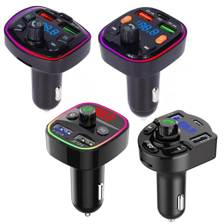 Q5 3.1A USB+PD Bluetooth Car Charger Car FM Transmitter Colorful Lighting - Bluetooth Car Kits by PMC TechLife | Online Shopping South Africa | PMC TechLife | Buy Now Pay Later Mobicred