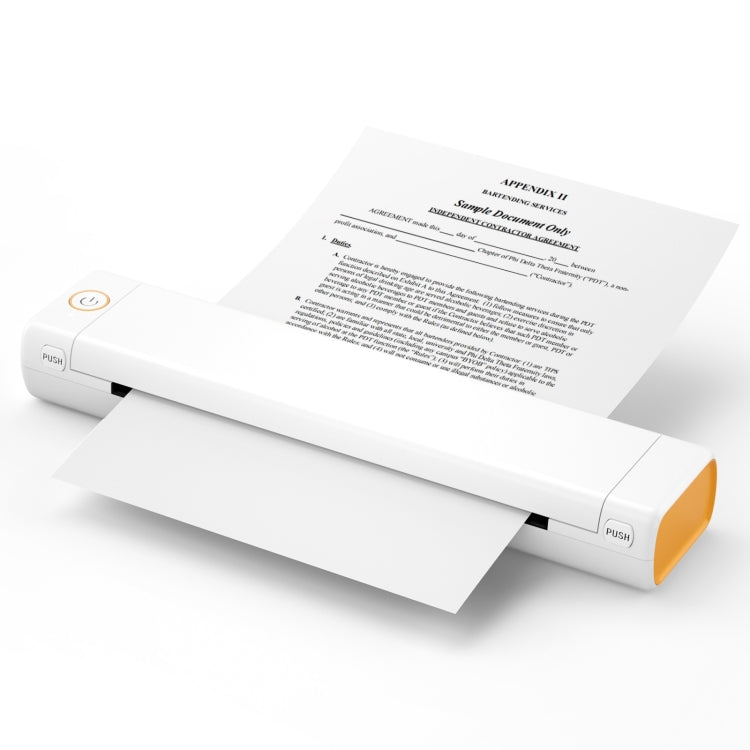 M08F Bluetooth Wireless Handheld Portable Thermal Printer(White Orange A4 Version) - free shipping - PMC TechLife - Order now!