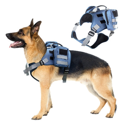 Dog Explosion-proof Chest Strap With Detachable Combination Backpack, Size: L(Lake Blue) - Leashes & Chest Strap by PMC Jewellery | Online Shopping South Africa | PMC Jewellery