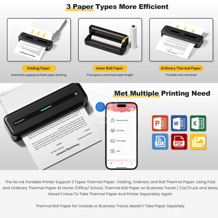 Phomemo M832 300dpi Wireless Thermal Portable Printer, Size: Letter Version(Black) - free shipping - PMC TechLife - Order now!