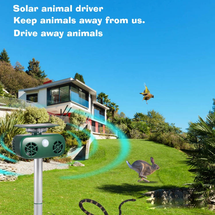 SK628 Solar Powered Animal Repeller 360 Degree Strobe Light Bird Repeller Ultrasonic Rat Repeller(Green) - Outdoor Insect Repellent by PMC Jewellery | Online Shopping South Africa | PMC Jewellery | Buy Now Pay Later Mobicred