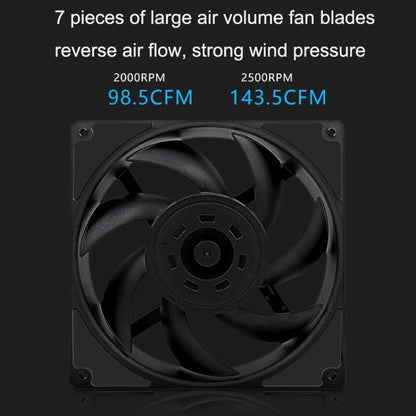 MF14025 4pin High Air Volume Low Noise High Wind Pressure FDB Magnetic Suspension Chassis Fan 2500rpm (Black) - Fan Cooling by PMC Jewellery | Online Shopping South Africa | PMC Jewellery | Buy Now Pay Later Mobicred