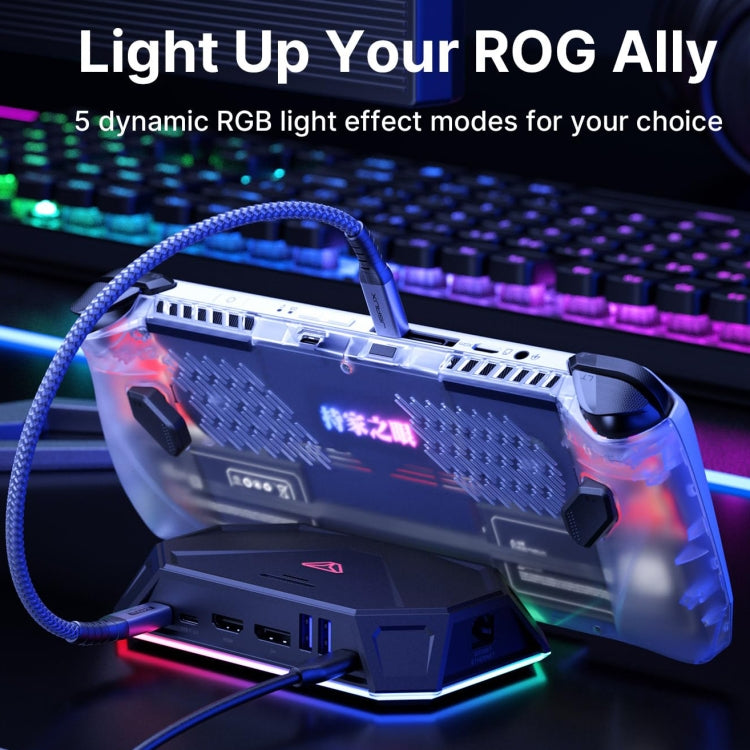 For ASUS ROG Ally Game Console JSAUX  RGB Transparent Back Plate With Tool - Pocket Console by JSAUX | Online Shopping South Africa | PMC Jewellery