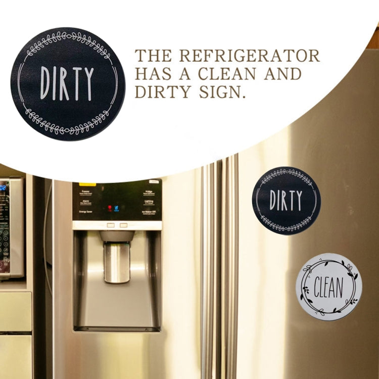 Dishwasher Round Magnet Clean Dirty Sign Double-Sided Dishwasher Magnet Cover(Black Blue) - Dish Washers & Accessories by PMC TechLife | Online Shopping South Africa | PMC TechLife