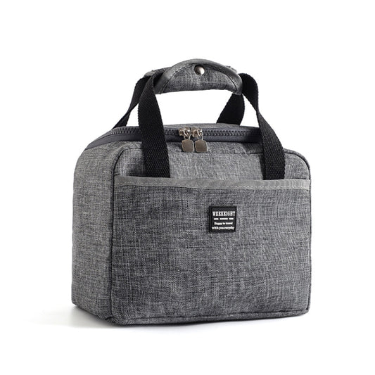 Portable Lunch Bag Thermal Insulated Lunch Box Tote Cooler Handbag 24  x 17 x 14cm(Gray) - Lunch Bags by PMC Jewellery | Online Shopping South Africa | PMC Jewellery