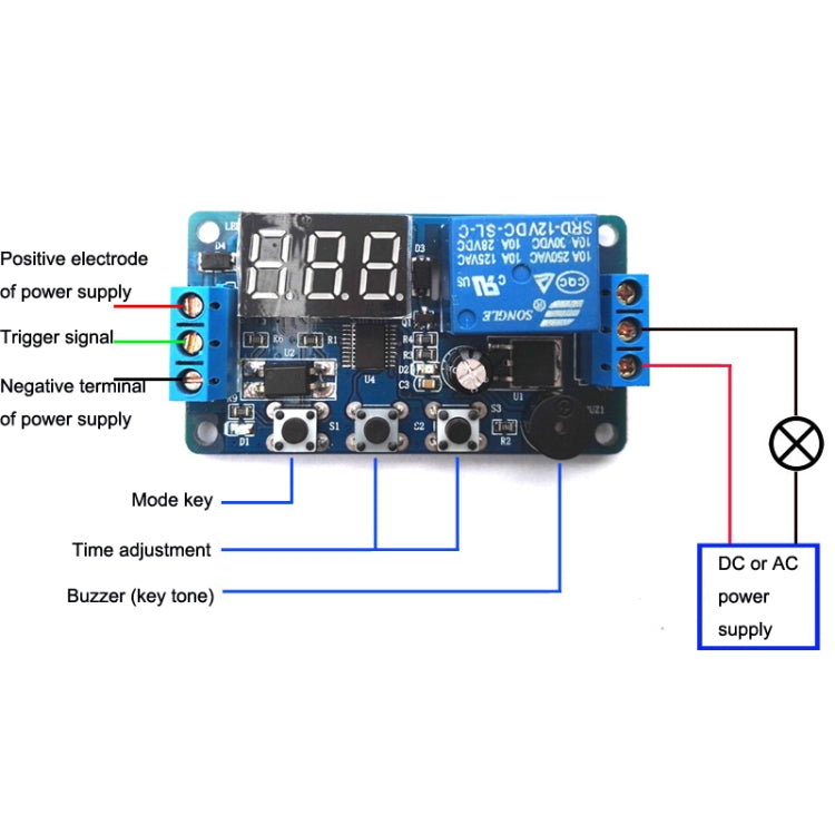 DK-C-01 Anti-Reverse Circuit Delay Relay Module DC12V Timing Delay Controller Module - Relay Module by PMC TechLife | Online Shopping South Africa | PMC TechLife