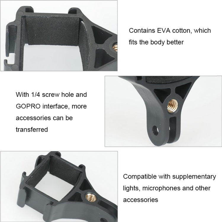 Black RCSTQ for DJI Pocket 2 Expansion Adapter Holder Camera Fixed Connection Accessories - Mount & Holder by RCSTQ | Online Shopping South Africa | PMC TechLife | Buy Now Pay Later Mobicred