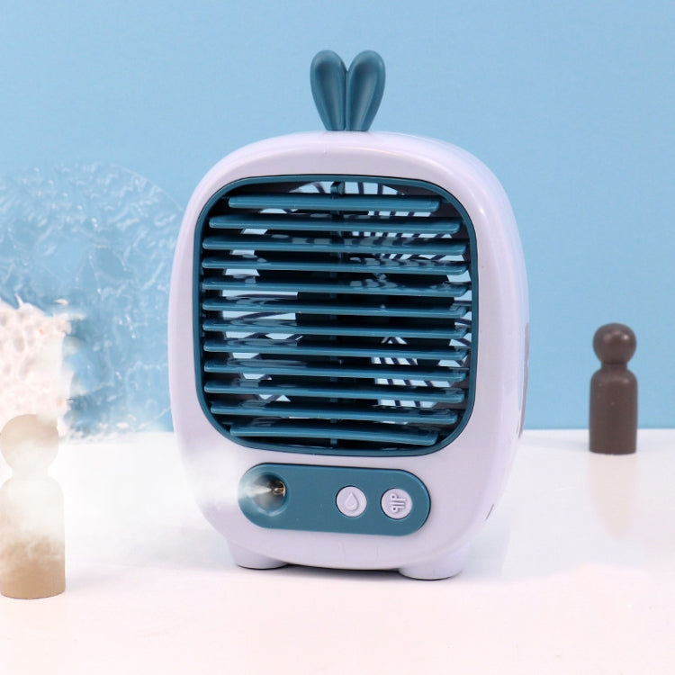 1315 Spray Humidification Hydrating Cartoon Fan USB Charging Desktop Fan(Bunny Blue) - Electric Fans by PMC TechLife | Online Shopping South Africa | PMC TechLife | Buy Now Pay Later Mobicred