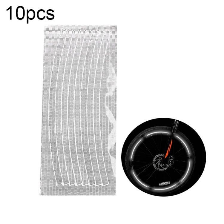 10pcs Reflective Stickers For Bicycle Rims Riding Equipment Accessories(Silver) - Decorative Accessories by PMC TechLife | Online Shopping South Africa | PMC TechLife | Buy Now Pay Later Mobicred