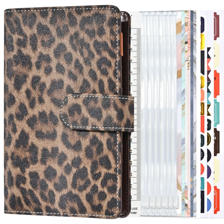 A6 Leopard Print Cash Budget Notebook  Loose Leaf Financial Management Notepad(Deep Brown) - free shipping - PMc TechLife - Order now!