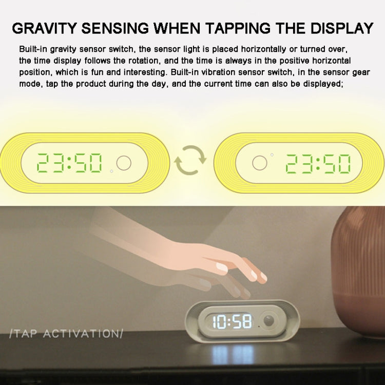 D05  Smart  Induction Magnetic Night Light with Time Display,Spec: Touch Dimming - Sensor LED Lights by PMC TechLife | Online Shopping South Africa | PMC TechLife | Buy Now Pay Later Mobicred