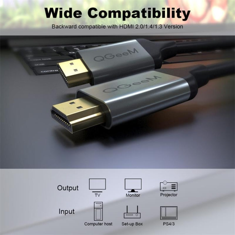 QGeeM QG-AV17 HDMI To HDMI Connection Cable Support 8K&60Hz 1.8m Length - Cable by QGeeM | Online Shopping South Africa | PMC Jewellery | Buy Now Pay Later Mobicred