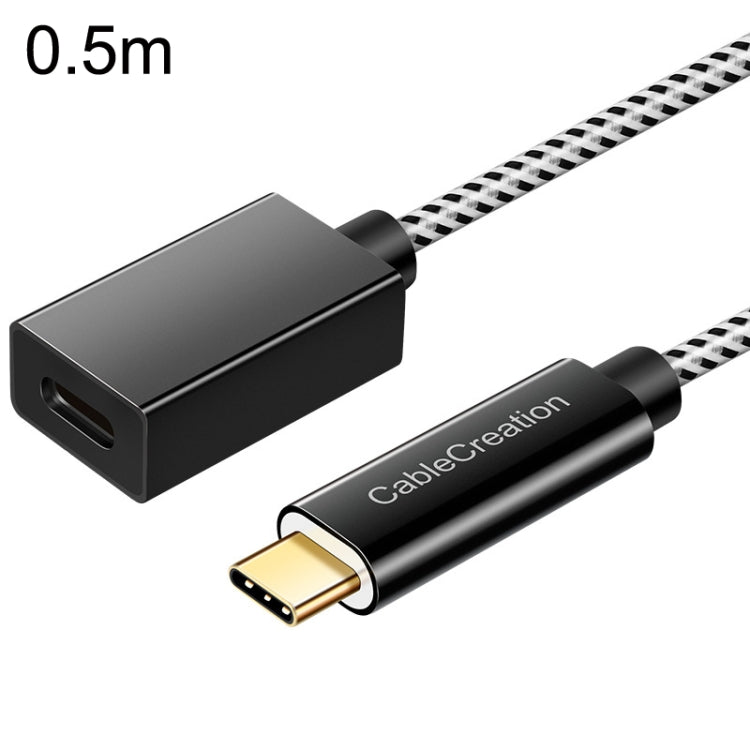 CC0316 0.5m Type-C / USB-C Male to Female Extension Cable Computer Phone Charging Cable(Black) - Cable & Adapters by PMC TechLife | Online Shopping South Africa | PMC TechLife | Buy Now Pay Later Mobicred