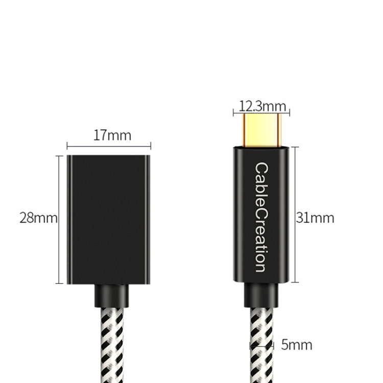CC0316 0.3m Type-C / USB-C Male to Female Extension Cable Computer Phone Charging Cable(Black) - Cable & Adapters by PMC TechLife | Online Shopping South Africa | PMC TechLife | Buy Now Pay Later Mobicred