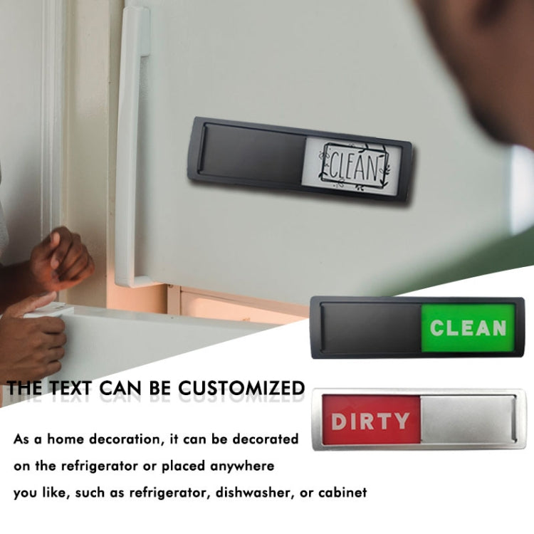 Dishwasher Magnet Clean Dirty Sign Double-Sided Refrigerator Magnet(Silver Black and White Rough Characters) - Dish Washers & Accessories by PMc TechLife | Online Shopping South Africa | PMc TechLife | Buy Now Pay Later Mobicred