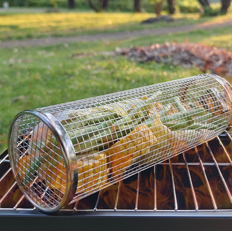 Upgrade With Handle BBQ Cage Stainless Steel  Barbecue Basket  30cm+Handle 18cm - Cookwares & Tablewares by PMC TechLife | Online Shopping South Africa | PMC TechLife | Buy Now Pay Later Mobicred