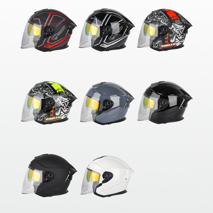 SOMAN Motorcycle Electric Bicycle Dual Lens Riding Helmet, Size: XL(Cement Gray) - free shipping - PMC TechLife - Order now!