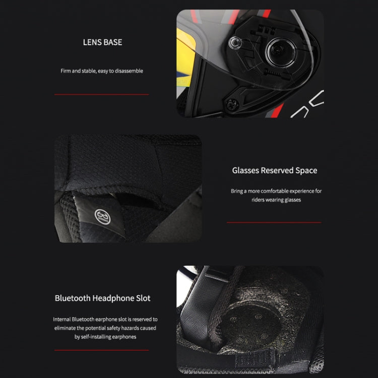 SOMAN Motorcycle Electric Bicycle Dual Lens Riding Helmet, Size: S(Black Red) - free shipping - PMC TechLife - Order now!
