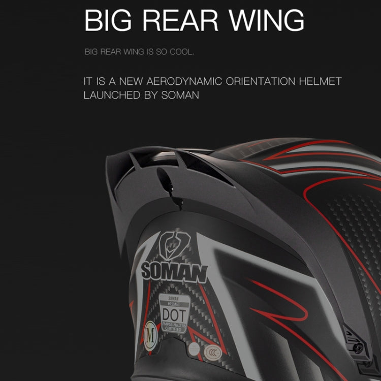 SOMAN Motorcycle Dual Lens Riding Peel-Off Full Coverage Helmet, Size: XXL(Pearl White) - Helmets by SOMAN | Online Shopping South Africa | PMC TechLife | Buy Now Pay Later Mobicred