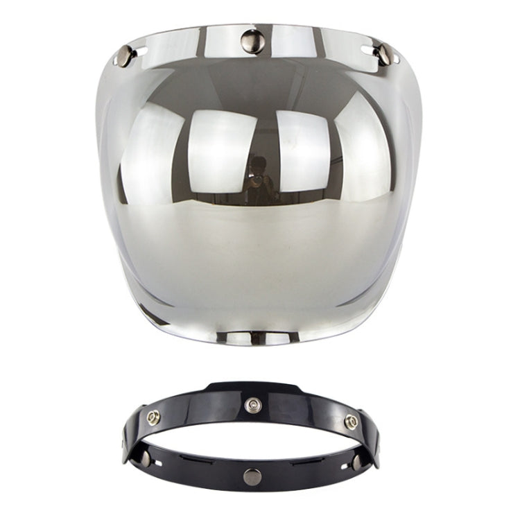 Motorcycle Helmet Three-Button Windproof Lens With Bracket(Silver Plated) - Helmets by PMC Jewellery | Online Shopping South Africa | PMC Jewellery | Buy Now Pay Later Mobicred