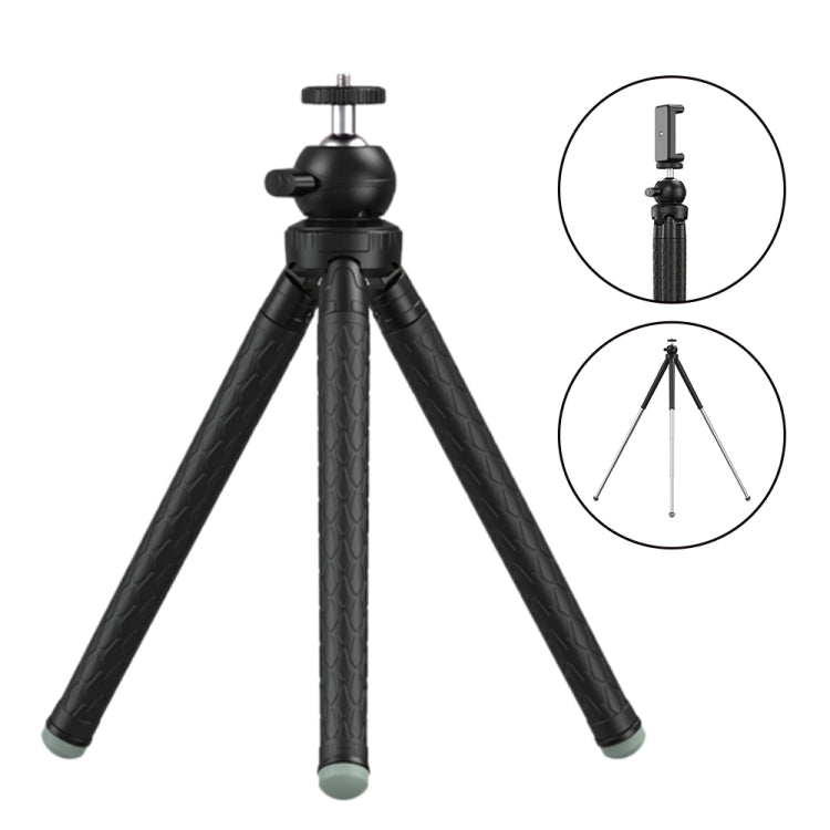 APEXEL APL-JJ09 Mobile Selfie Live Streaming Portable Stretch Telephoto Tripod(Black) - Stand by APEXEL | Online Shopping South Africa | PMC Jewellery | Buy Now Pay Later Mobicred