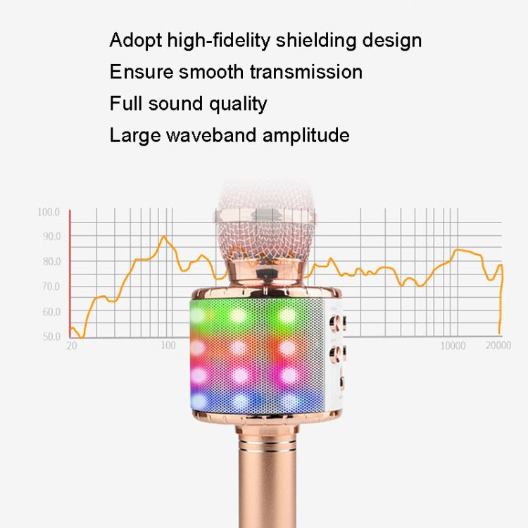 WS-858L LED Light Flashing Wireless Capacitance Microphone Comes With Audio Mobile Phone Bluetoon Live Microphone(Gold) - Microphone by PMC Jewellery | Online Shopping South Africa | PMC Jewellery | Buy Now Pay Later Mobicred