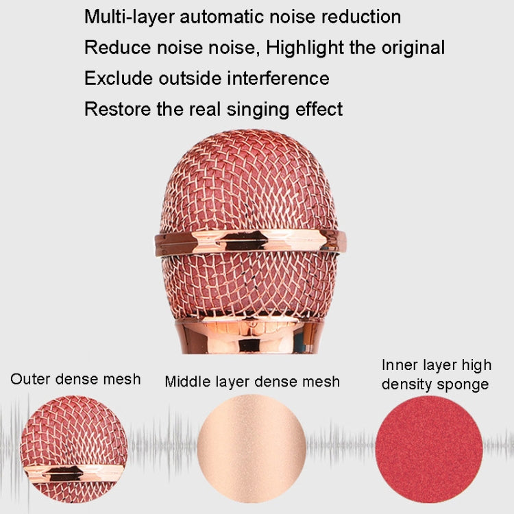 WS-858L LED Light Flashing Wireless Capacitance Microphone Comes With Audio Mobile Phone Bluetoon Live Microphone(Gold) - Microphone by PMC Jewellery | Online Shopping South Africa | PMC Jewellery | Buy Now Pay Later Mobicred