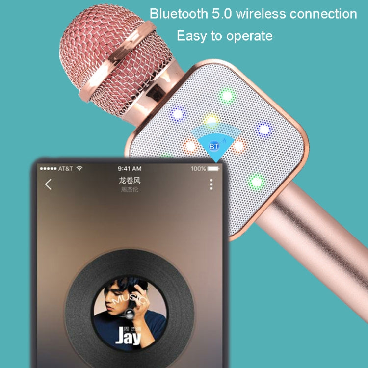 WS-1818 LED Light Flashing Microphone Self-contained Audio Bluetooth Wireless Microphone(Rose Gold) - Microphone by PMC Jewellery | Online Shopping South Africa | PMC Jewellery | Buy Now Pay Later Mobicred