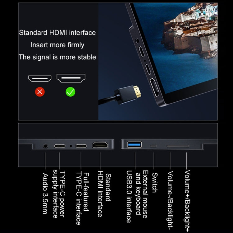 15.6 inch Touch Version 4K Portable External Extended Screen Display For Switch/PS5/Mobile Phone/Computer(UK Plug) - LCD Monitors by PMc TechLife | Online Shopping South Africa | PMc TechLife | Buy Now Pay Later Mobicred