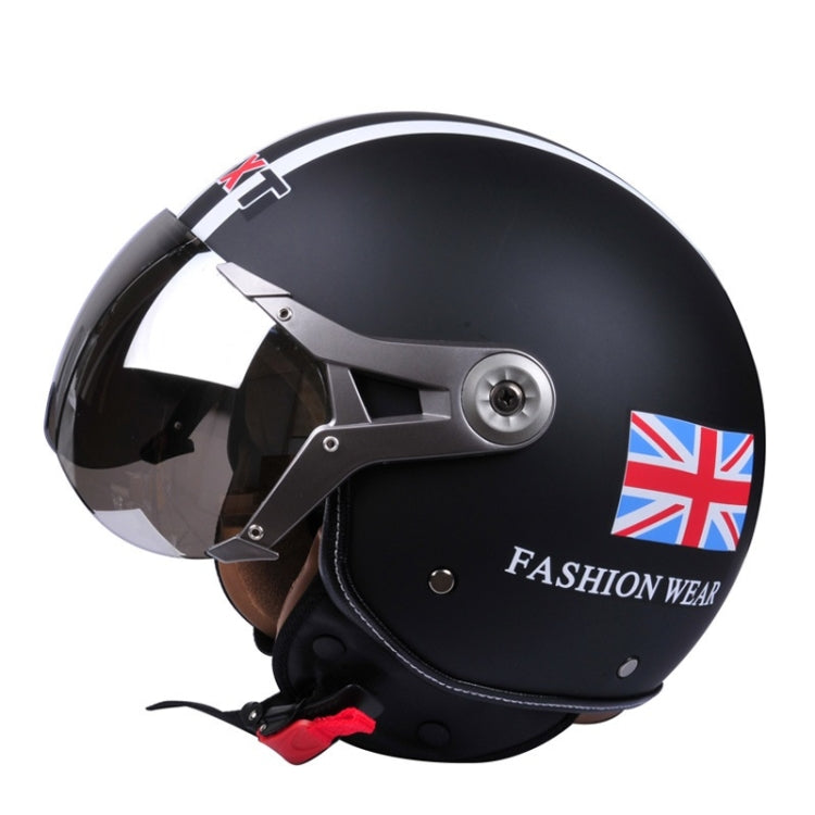 GXT Electric Vehicle Half Cover Helmet Four Seasons Retro Helmet, Size: XL(Matte Black Flower) - Helmets by GXT | Online Shopping South Africa | PMC Jewellery | Buy Now Pay Later Mobicred