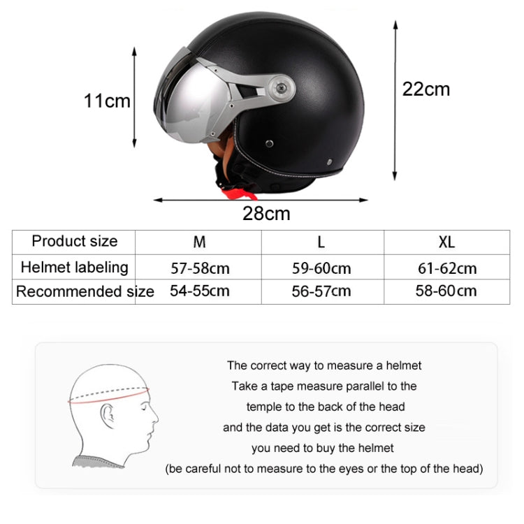 GXT Electric Vehicle Half Cover Four Seasons Retro Helmet, Size: L(Black) - Helmets by GXT | Online Shopping South Africa | PMC Jewellery | Buy Now Pay Later Mobicred