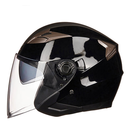 GXT 708 Electric Vehicle Dual Lens Helmet Four Seasons Safety Helmet, Size: M(Bright Black) - Helmets by GXT | Online Shopping South Africa | PMC Jewellery | Buy Now Pay Later Mobicred